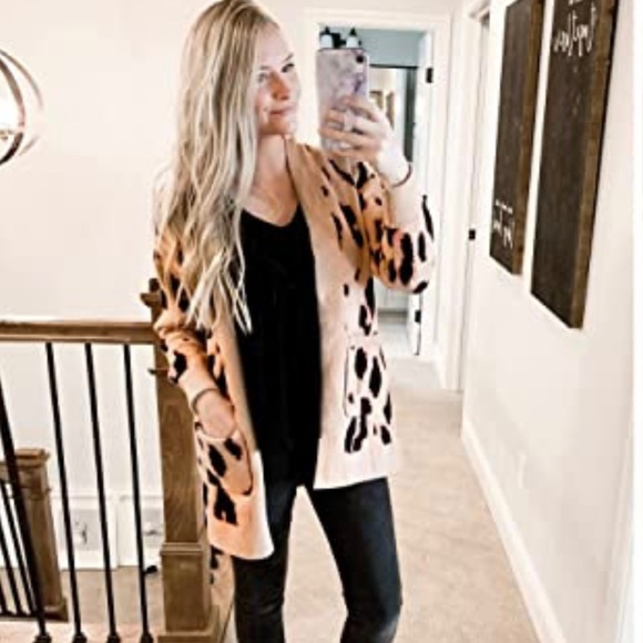 Women’s Boho Open Front Cardigan Colorblock Long Sleeve Loose Knit Lightweight - Picture 9 of 12